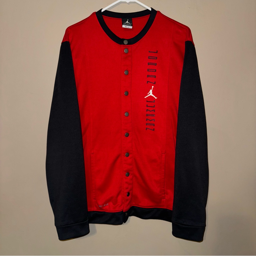 Nike Air Jordan Retro 11 Bred Performance Snap Jacket Drifit Logo #23 Mens Large